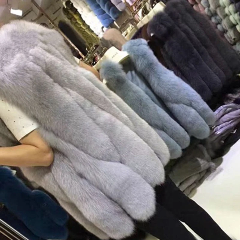 light grey Женская одежда Зимняя верхняя одежда пальто новая зимняя мода плюшевый Норковый жилет 1019 - Цвет: light grey