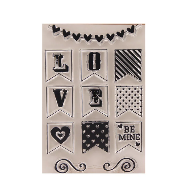 

1pc LOVE Transparent Clear Silicone Stamp Seal Diy Scrapbooking Rubber Hand Account Photo Album Diary Decor Reusable 15*10cm