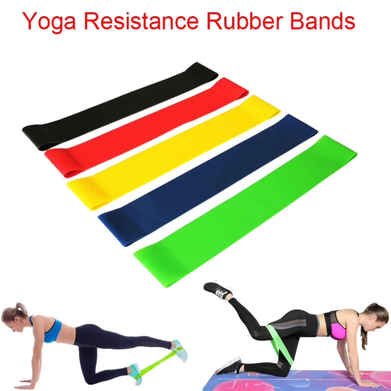 5pcs Resistance Elastic Fitness Band Rubber Yoga Gym Strength Training Band Prop 