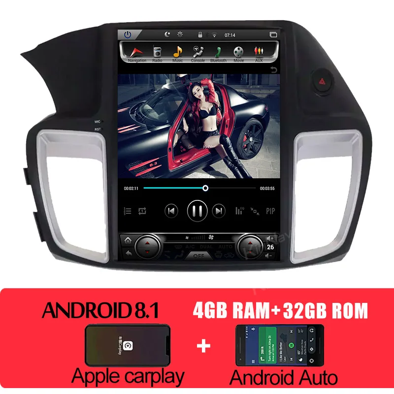 KiriNavi 12," 1 Din Android 8,1 Автомагнитола для Honda Accord автомобильный Dvd мультимедийный плеер Android авто gps навигация- wifi - Цвет: android car radio