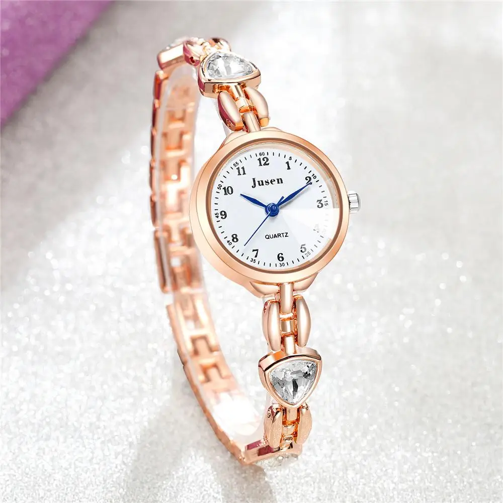 

Shining Rhinestone Luxury Fashion Women's Watches Stainless Steel Rose Gold Bracelet Female Quartz Wristwatches Relojes Mujer