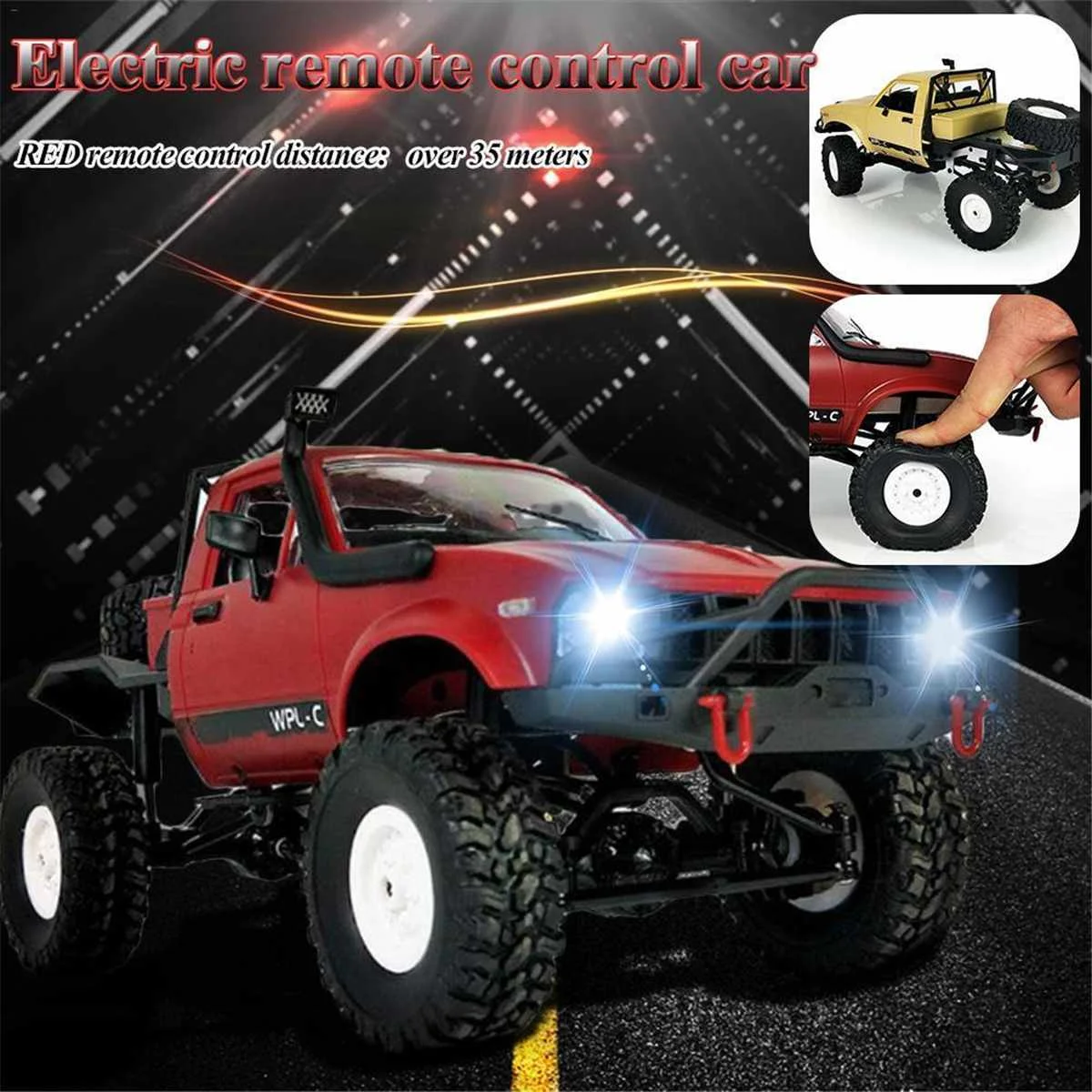

Hot 1:16 2.4G Remote Control Off-road Model Car RC Car Buggys DIY High Speed Crawler Truck Toys KIT Part Chasis For Children Gi