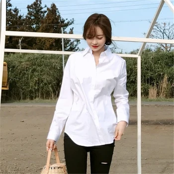 

SuperAen Fashion Shirt Women Wild Cotton Casual Long Sleeve 2020 Spring New Korean Style Ladies Blouses and Tops Wild Shirts