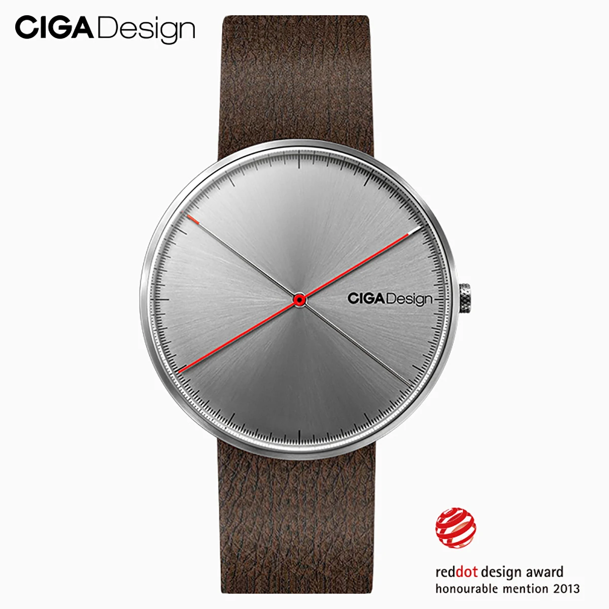 Часы CIGA Design простые кварцевые часы в стиле ретро из королевской кожи со стальным