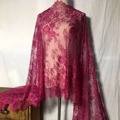 purple red 3 м/лот 16 цветов Франция ресницы кружевной ткани мягкий нейлон платье Сексуальная Ткань Пижамы 6 метров RS741 - Цвет: purple red