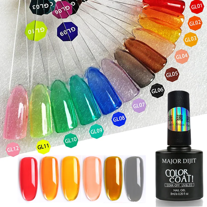 8ml Jelly Glass Gel Candy Nail Art Polish Summer Attribute Translucent