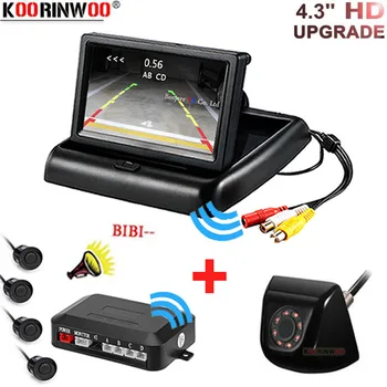 

Koorinwoo Car Wireless Parking Screen Image System 4.3" Car Dash Monitor with Car Parking sensor With camera Assistance Full Kit