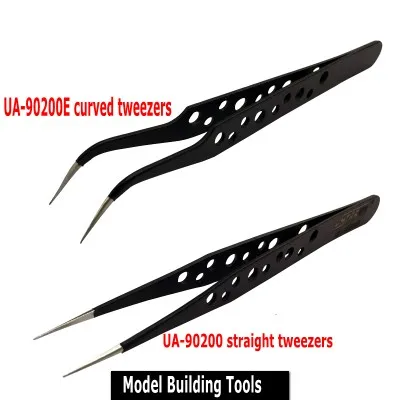 model car kits to build Ustar UA90200 90200E Combo Gundam Military Model Making Tool Anti-Static Tweezers Straight Elbow Model Building Tools DIY learning resources gears