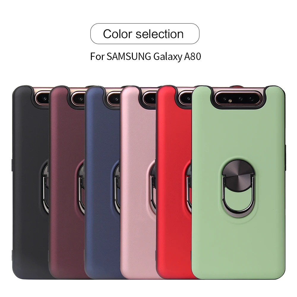 Роскошный ударопрочный чехол для телефона s для samsung Galaxy A80 A90, чехол с кольцом на палец, задняя крышка, автомобильный магнит, кронштейн для выхода воздуха, Coque