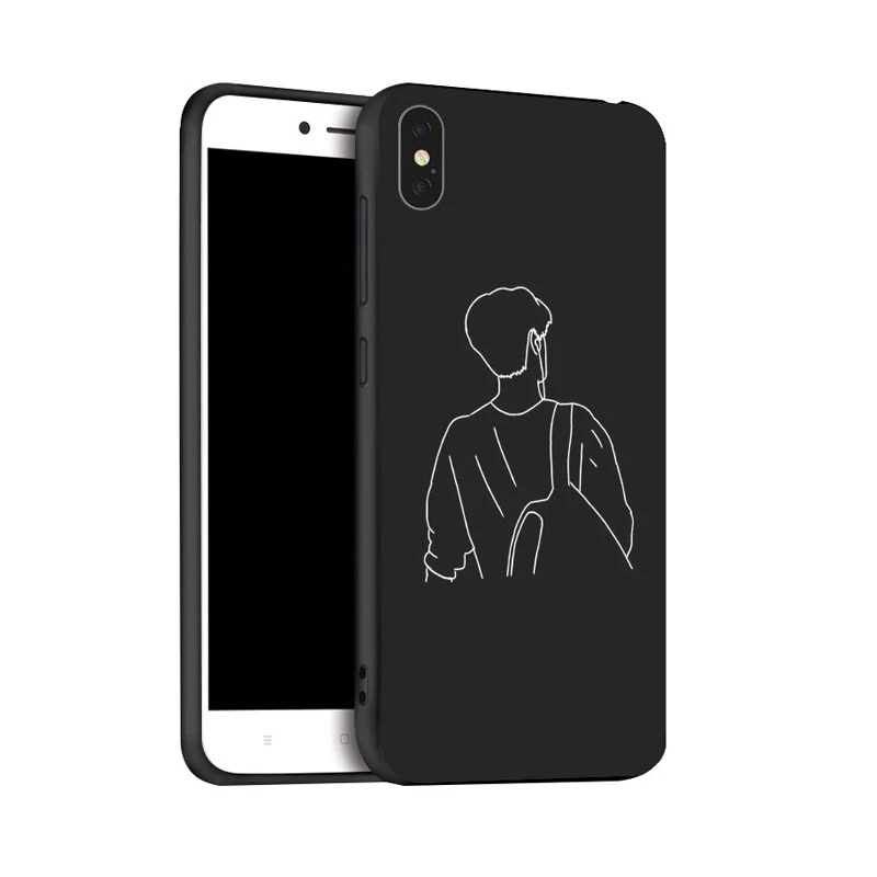 Hitam Telepon untuk Xiaomi Mi Redmi 6 PRO A2 Lite Note 7 K20 9T 7A 8 8T K30 Ponsel Housing Bag Cover Shell