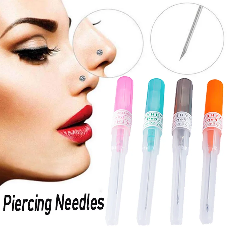 1-4pcs Body Piercing Needles Catheter Cannula Tool Kit Surgical Steel Sterilized Tattoo Neetdle Nose Lip Jewelry 14G 16G 18G 20G | Украшения