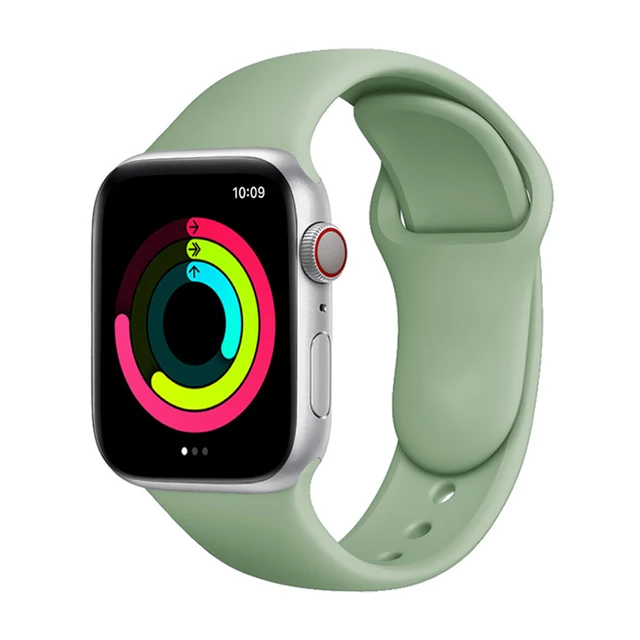 Silicone Strap for Apple Watch Band Series 7 654 321,44/40mm 42/38mm 45/41mm Smartwatch Bracelet Watchband for Apple Watch SE 16