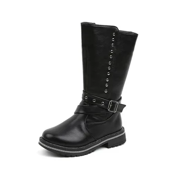 

2019 Spring and Autumn New Girl high-tube boots Korean version of fashion leather boots girl knight set princess single boots