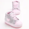 Baby Girls Shoes Polka Dots Heart Lace-Up Sneakers Soft Sole First Walkers Toddler Classic Casual Shoes for Newborn 3