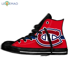 Кроссовки с принтом логотипа на заказ; Креативный дизайн для Ice Hocky Montreal Canadien; плоские кроссовки; Прямая поставка; парусиновая обувь; Zapatos De Mujer