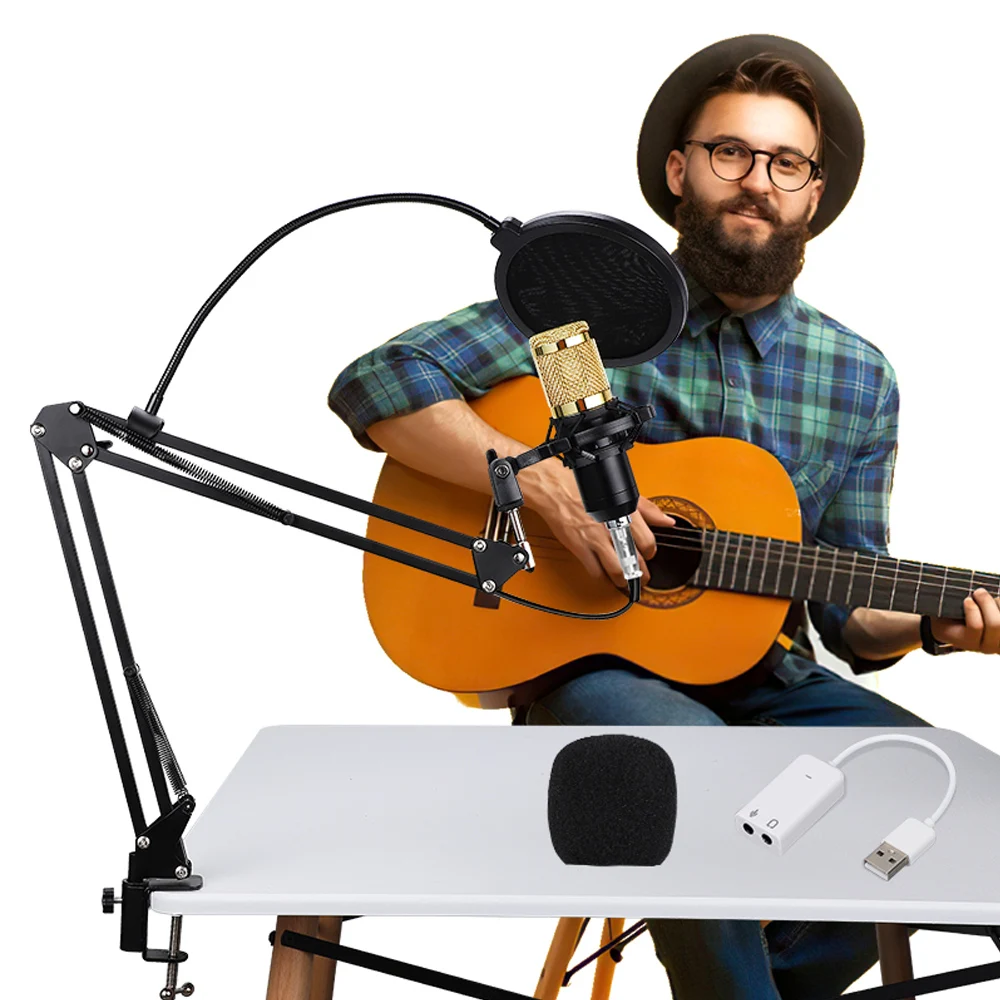 BM800 Microphone Kits Professional Mic Stand Studio Condenser Vocal Recording KTV Karaoke Microphone For Computer Studio Record 5