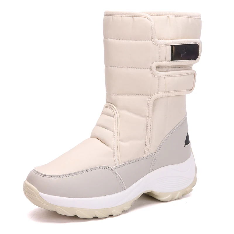 

Winter boots women warm shoes snow boot 30% natural wool footwear white color BUFFIE 2019 big size zipper mid-calf free shipping