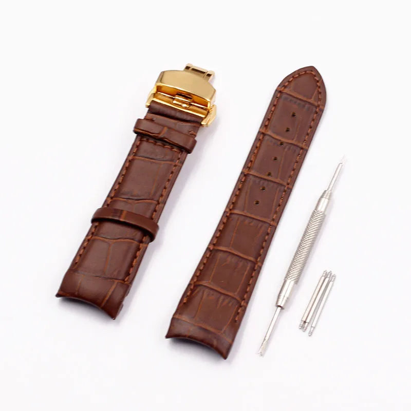 Аксессуары для часов Tissot Kutu T035 кожаный ремешок T035627 T035617 T035407 T035410A мужской ремешок для часов - Цвет ремешка: brown Golden buckle