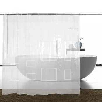 

12 Pockets Shower Curtain Multifunctional Shower Cell Phone Tablet Stand Transparent Pocket Shower Curtain