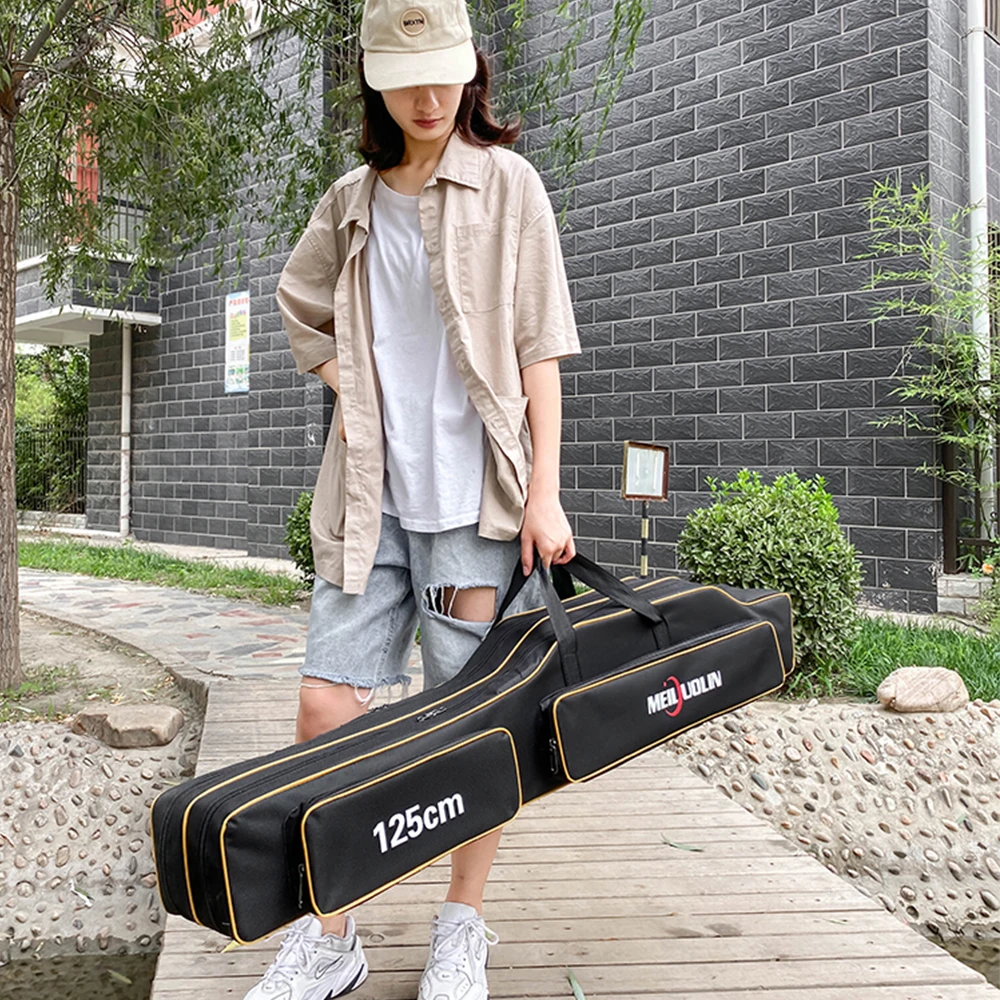 3/4 Layers Fishing Rod Bag Carrier Fishing Reel Pole Gear Tackle Tool Carry Case Travel Bag Fishing Rod Cover 70-125M  X2778G