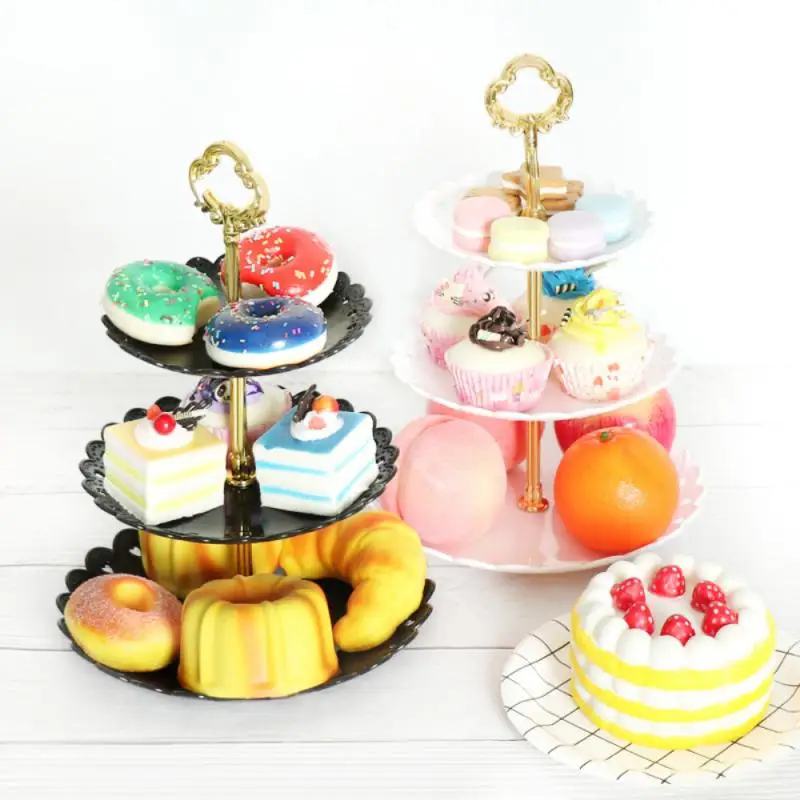 

New 3-Tier Wedding Birthday Party Cake Plate Stand Sweets Tray Cupcake Display Tower Fruit Plate Cake Decoration Kitchen Tools