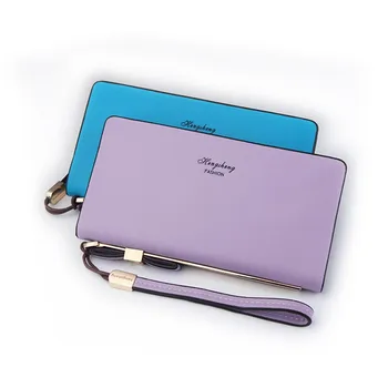 

Ladies Wrist Strap Clutch Simple Wallet Large Capacity Wallet Card Holder casual women's wallet long folding zipper Coin Purse