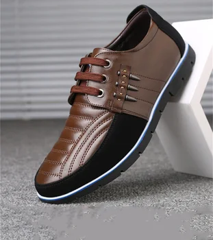 

Merkmak Autumn Men Genuine Leather Shoes Man Elastic Band Solid Tenacity Comfortable Casual Shoes For Men Big Size 48 Sneakers