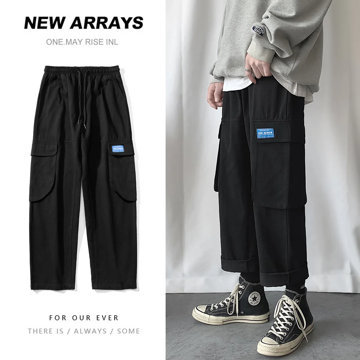 

2020 Spring New Style Bib Overall Men's Popular Brand Versatile Loose Harem Pants Straight-Cut Korean-style Trend Casual Long Pa