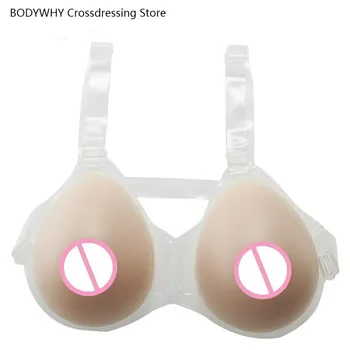 

2400g Beige Fake Boobs Intimates Fake Breast Realistic Silicone Breast Forms Shoulder Straps Bra Crossdresser Shemale Artificial