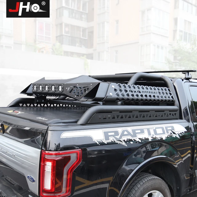 JHO Pickup Roll Bar Headache Chase Rack with LED Light Spare Tire Rack Ford  F150 2015-2020 Raptor 2019 2018 2017 Car Accessories _ - AliExpress Mobile