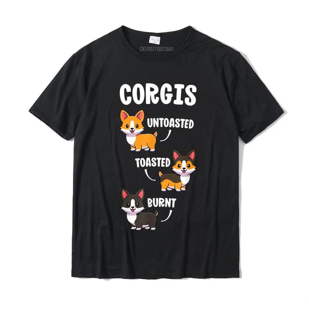  Printed Tops Shirts Special Short Sleeve Men T Shirt TpicOriginaltitle Casual Thanksgiving Day T-Shirt Round Neck Corgi Shirt Funny Dog Lovers Gift Untoasted Toasted Burnt T-Shirt__MZ23682 black