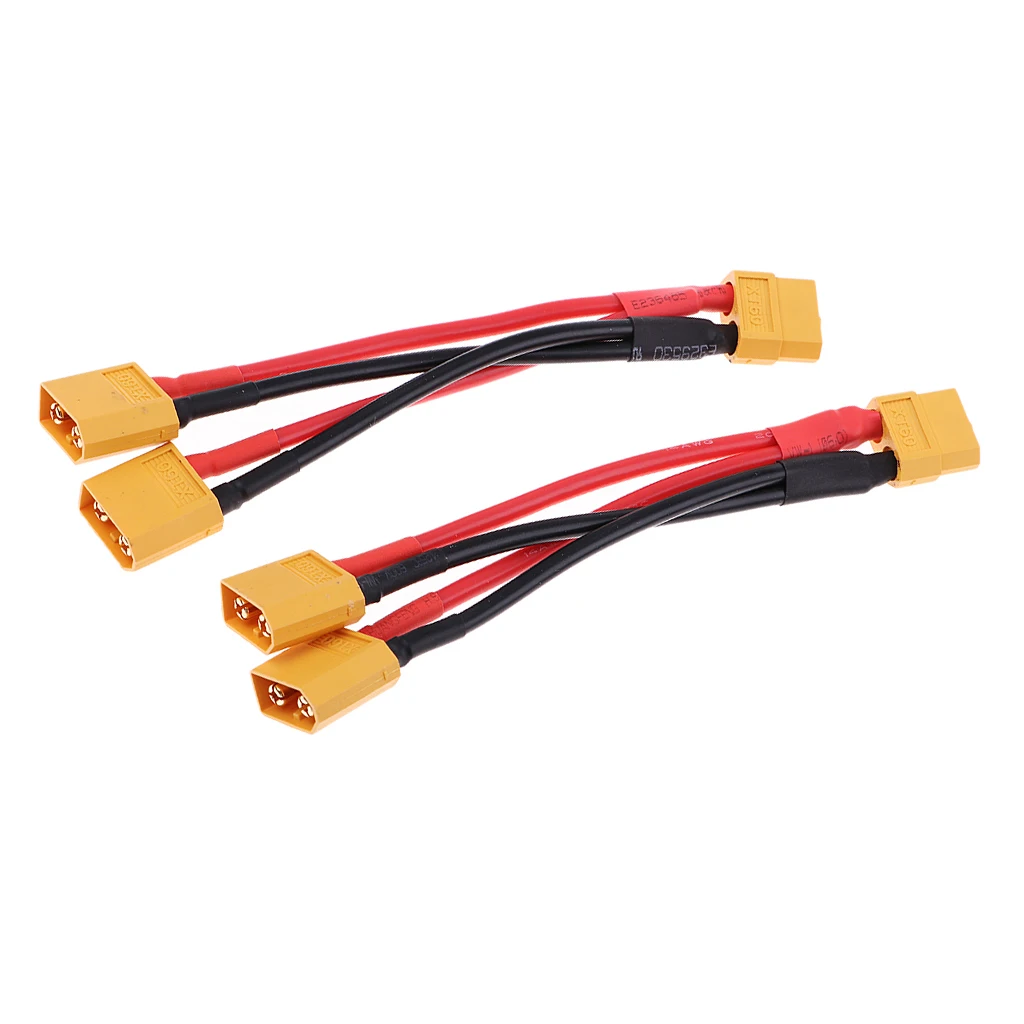 2pcs XT60 Male to Female Y Splitter Adapter for RC Car Plane or Boat Battery