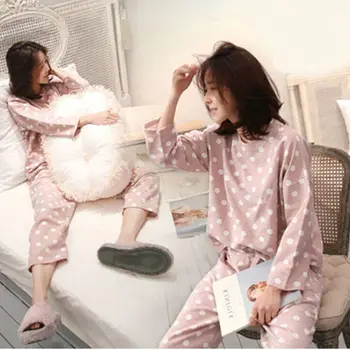 

2020 Womens Pajamas Sets Round Neck Cartoon Spring Printed Kawaii Totoro Cartoon Sleepwear Nighty Autumn Pajamas Female
