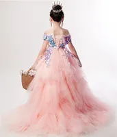 Robe de demoiselle d'honneur pour enfants, robes de demoiselle d'honneur pour enfants, robe tutu rose pour enfants, robe de soirée élégante, vêtements de boutique pour filles 4