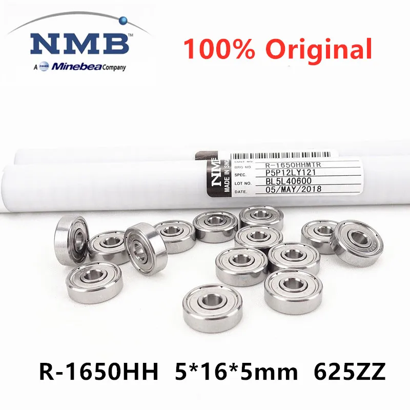 Rolamento de esferas miniatura original NMB Minebea Precision, R-1650HH, 5x16x5mm, 625ZZ, 1650, 625, 5x16x5mm, 20pcs 100pcs