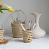 Ins Mini Rattan Basket Travel Picnic Storage Basket Wall Hanging Flower Baskets Desktop Sundries Organizer Home Decor Panier 바구니 5
