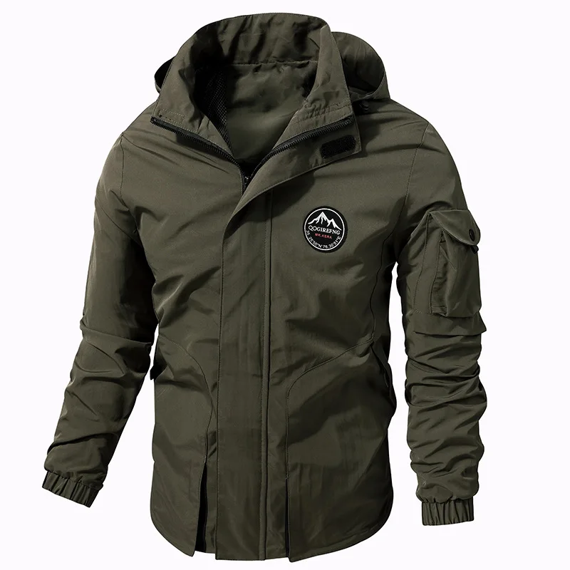 Casual Chicago Mall Jackets For Recommendation Men's Techwear Black Windproof Mili Green