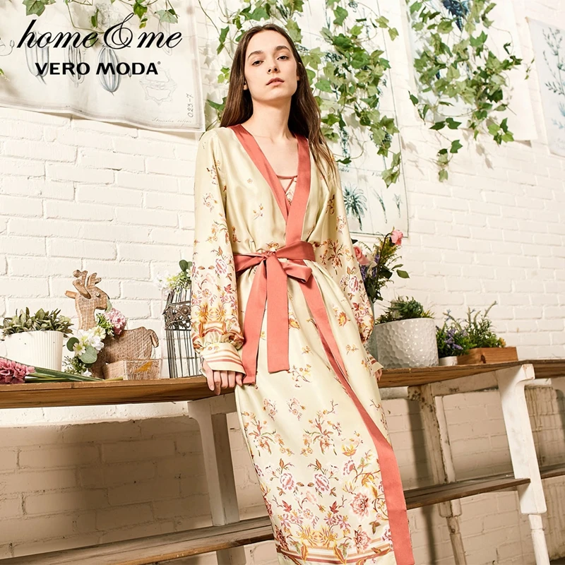 Ceny Damskie kwiatowe wykończenia Vero Moda w różnych kolorach rękawy balonowe nocna szata | 3191R1501