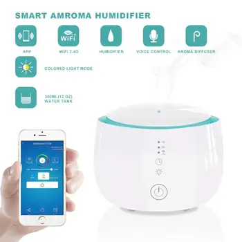 

Wifi Wireless Aroma Essential Oil Diffuser 300ml Humidifier Tuya/Smart Life APP Compatible With Amazon Alexa Google Home