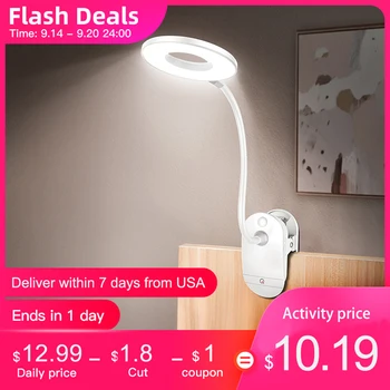 

FlexoTable Lamp Led Desk Lamp Touch Clip Study Lamps Magnifier Gooseneck Desktop usb Table Light Rechargeable 2000mA Battery