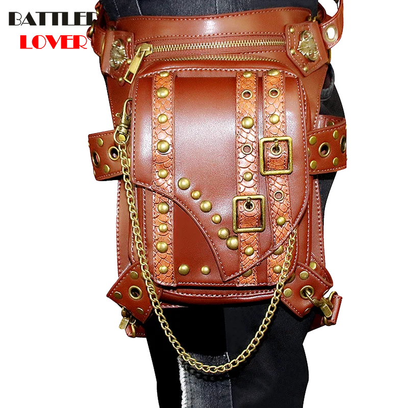 Vintage Steampunk Bag Steam Punk Retro Rock Gothic Retro Bag Goth Shoulder Waist Bags Packs Victorian Style Women Men Leg Bags