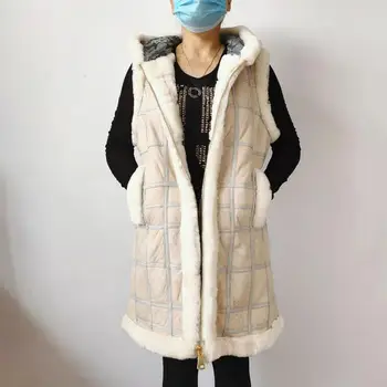 

Hoodie Sheared Sheepskin Jacket Women's Vest New Winter Sheep Clothes For Women Coat Fur Coats Keep Warm Vest Jacket