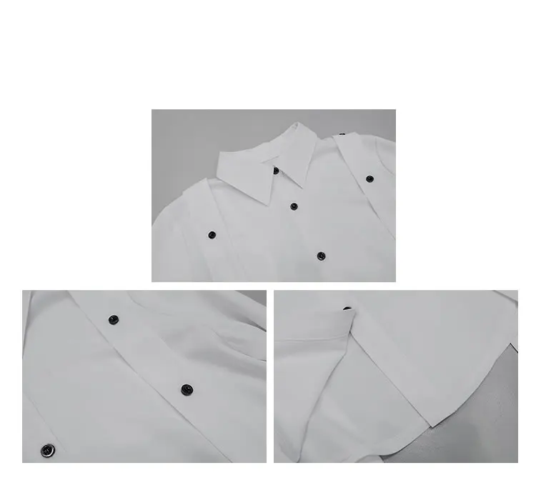 XITAO шифоновая необычная блузка Женская корейская мода однобортный отложной воротник элегантная Осенняя рубашка Топ WQR1758
