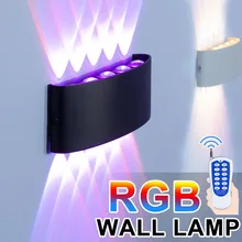 Lámparas de pared Led con atenuación RGB para decoración de habitación, accesorio de iluminación de aluminio sin parpadeo, apliques de pared con Control remoto, luces de mesita de noche