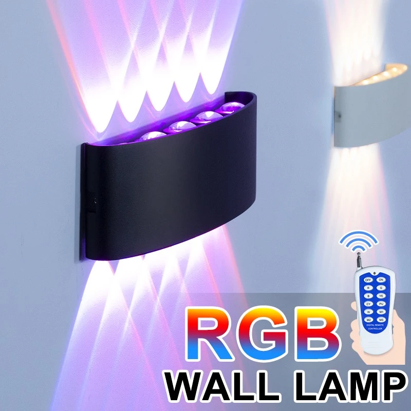 RGB Dimming Led Wall Lamps Room Decoration Lighting Fixture Aluminum No Flicker Remote Control Wall Sconces Bedside Lights bathroom wall lights