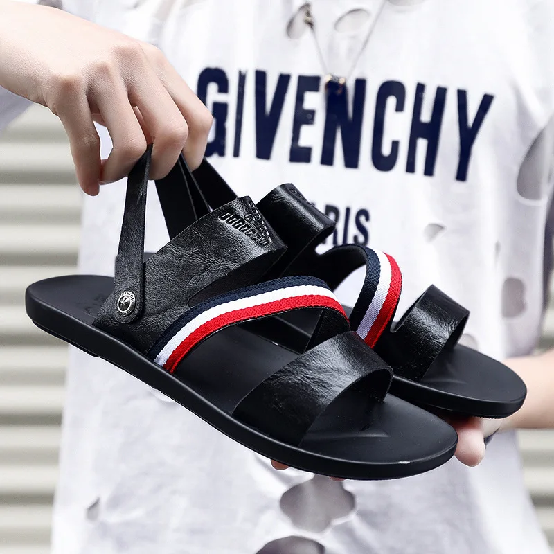 

2019 Summer Korean-style Double Purpose Fashion And Personality Sandals Slippers Breathable Sandals MEN'S Slippers P