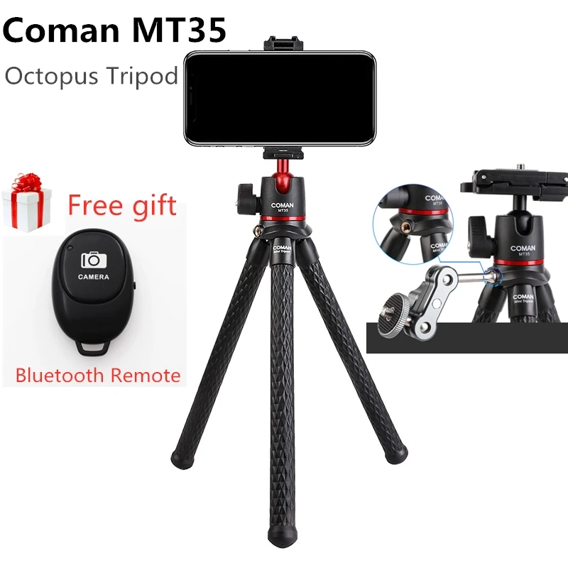 

Portable Adjustable Camera Phone Tripod Flexible Stand Mount Holder Clip Set Universal Tripod for iPhone Huawei Smartphone DSLR