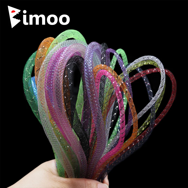 10Pcsx2M 4Mm 8Mm Colore Della Miscela Fly Tying Flash Mesh Tube Ez Eel Bait Pesce Pesca A Mosca Materiale Legante Carteggio Arancione Blu Nero