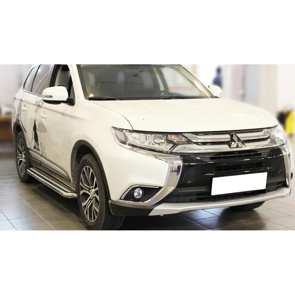 Пороги подножки для Mitsubishi Outlander из нержавеющей стали со штатными креплениями