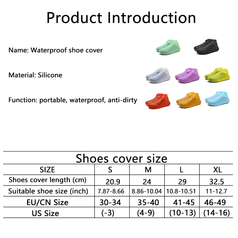 Водонепроницаемые силиконовые чехлы для обуви Overschoenen Чехлы для обуви многократного применения пылезащитный дождевик зимний шаг в обуви